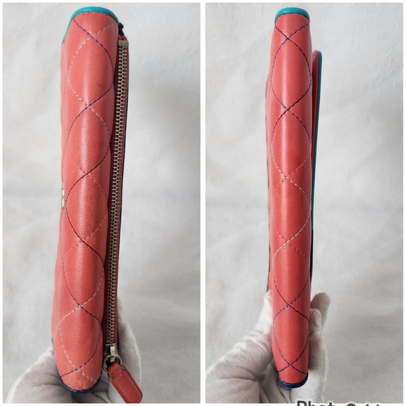 Auth RARE Chanel Lambskin Quilted Trifold 3 Colors WALLET - Picture 11 of 13